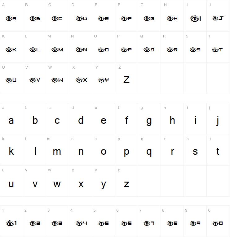 AEZ eyes have it字体