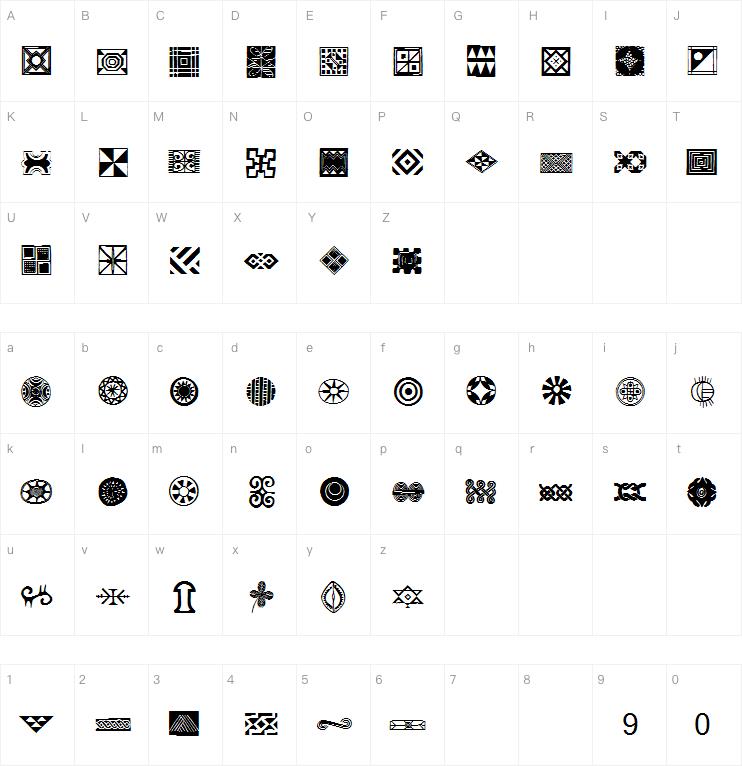 African Ornaments One字体