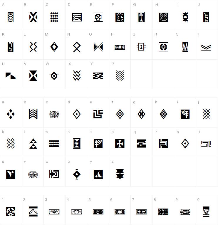 Afrika Gold A Patterns字体