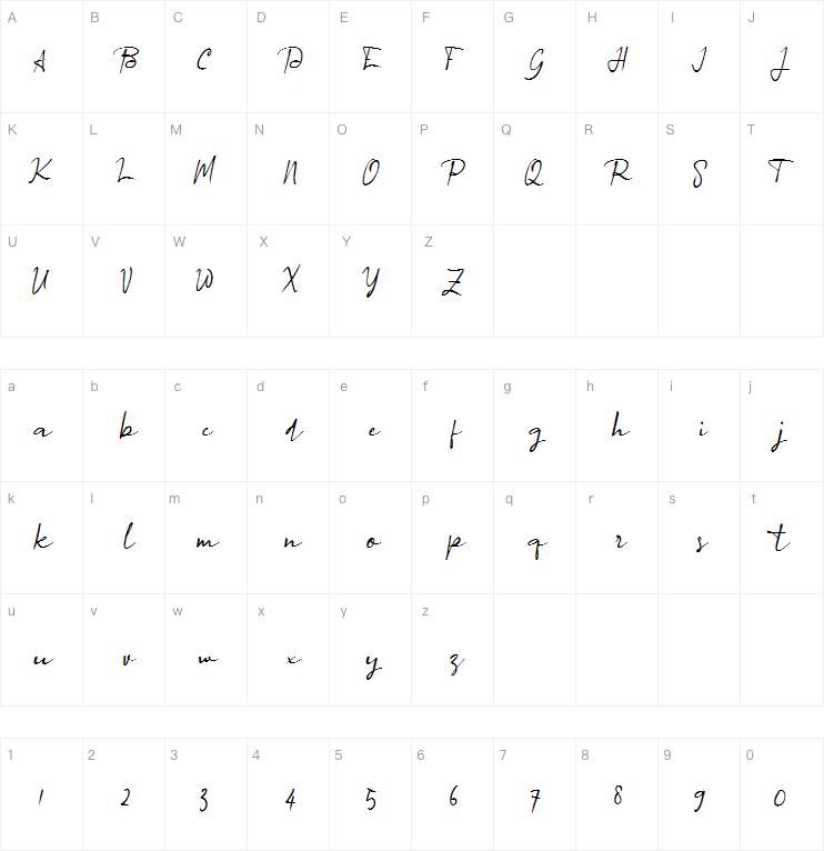 a Agreement Signature字体