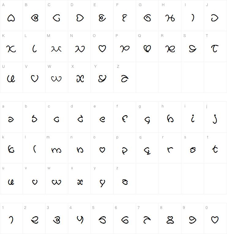 ALL ABOUT LOVE字体