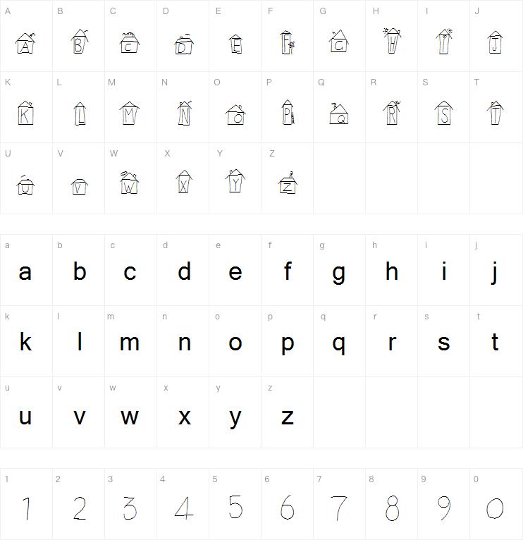 Alphabet Houses字体