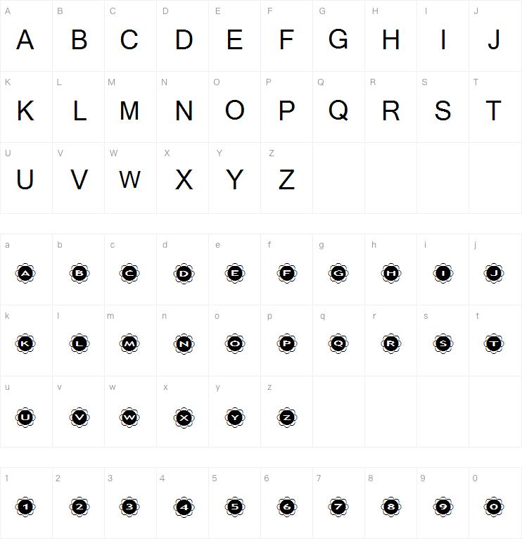 AlphaShapes flowers字体