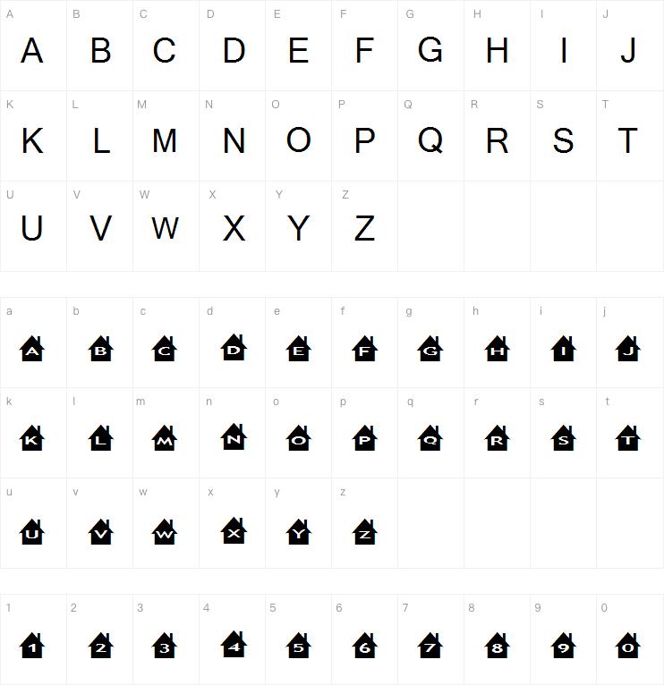 AlphaShapes houses字体