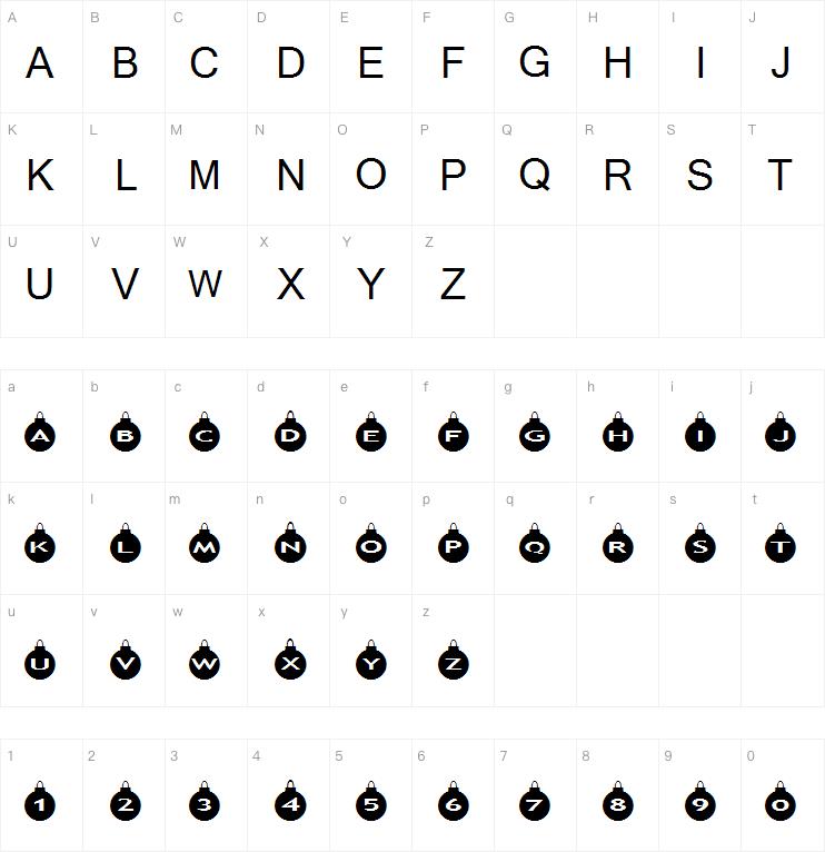 AlphaShapes xmas balls字体