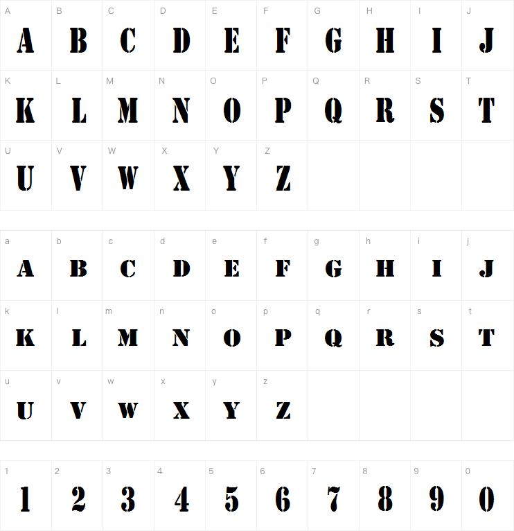 Australian Flying Corps Stencil字体