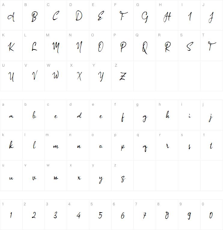 a Authorized Signature字体