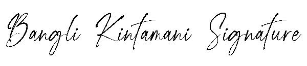 Bangli Kintamani Signature字体