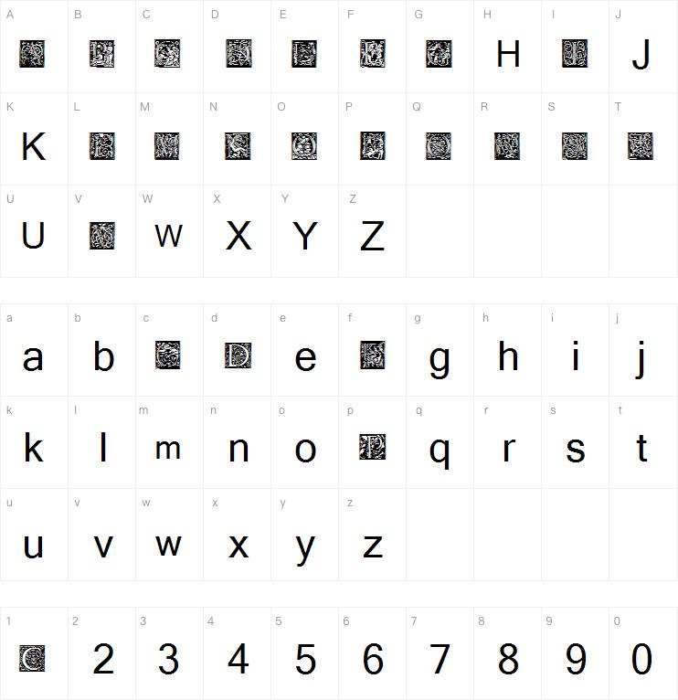 Barock Initialen字体