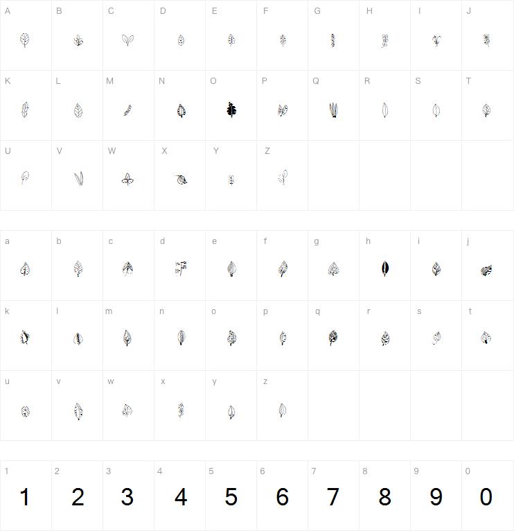 Beautiful leaves字体