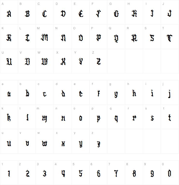 c Cabang Berdaun字体