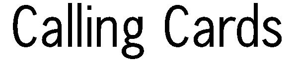 Calling Cards字体