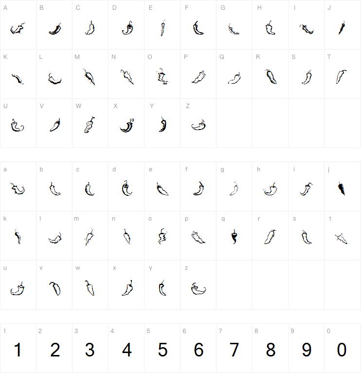 Chili Pepper Dingbats字体