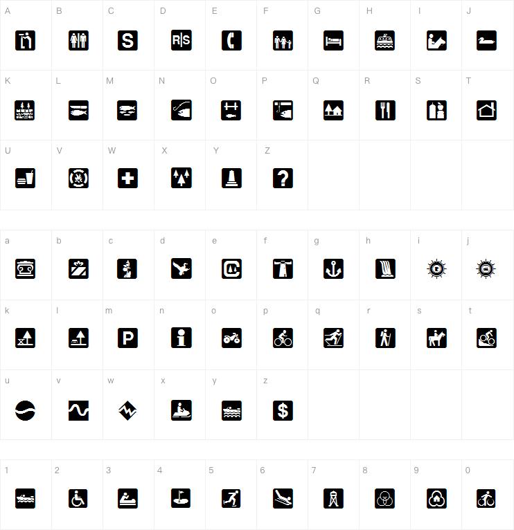 DNR Recreation Symbols字体