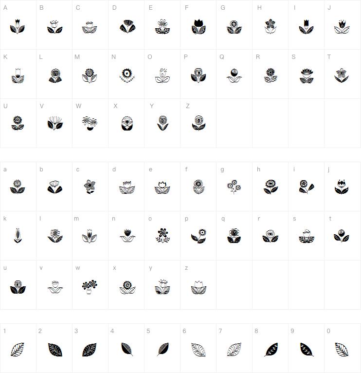 DoodleDings 2 RetroFlowers字体