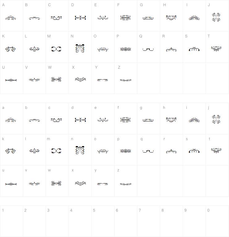 filigrees and ornaments ST字体