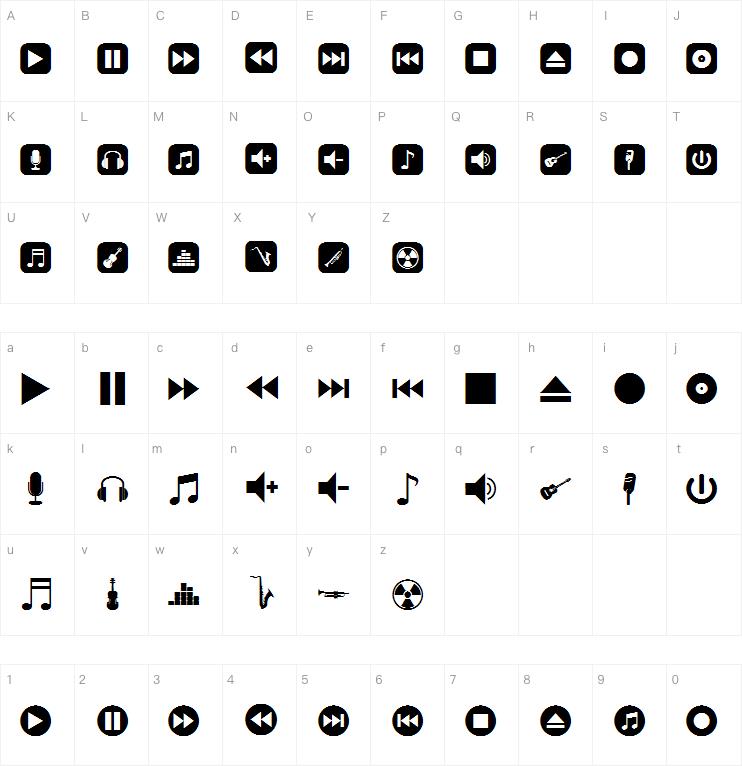 font bottons music字体