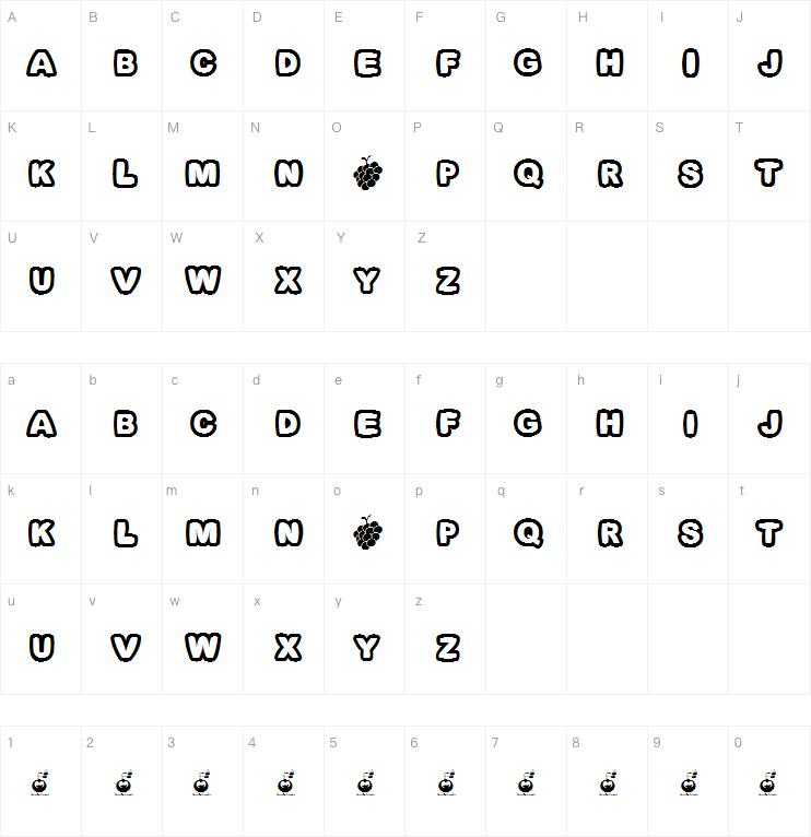 Fonts Bomb I love grapes字体