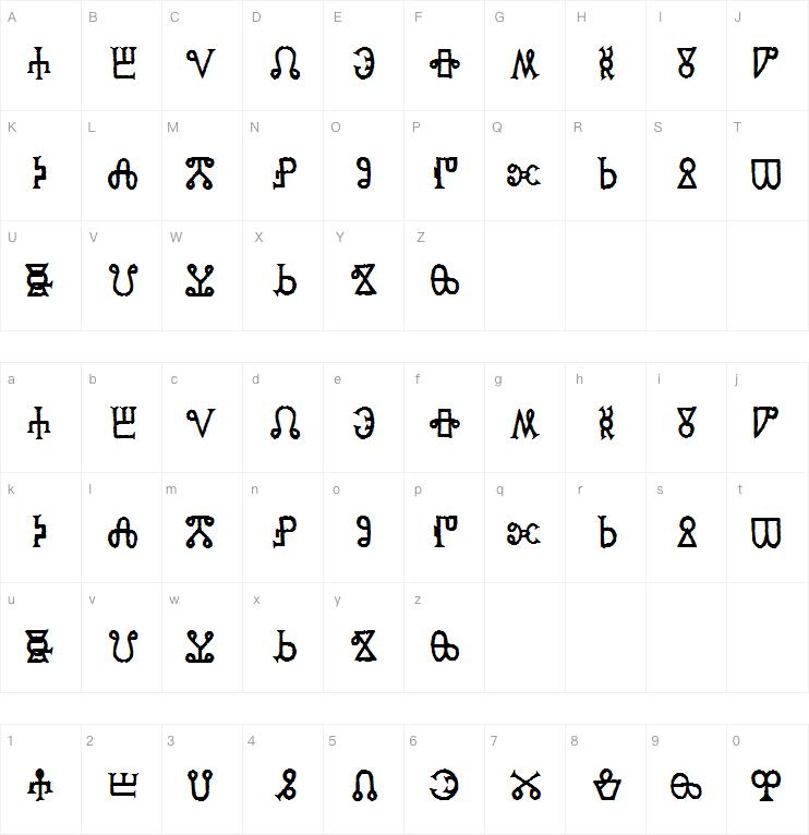 Glagolitic AOE字体