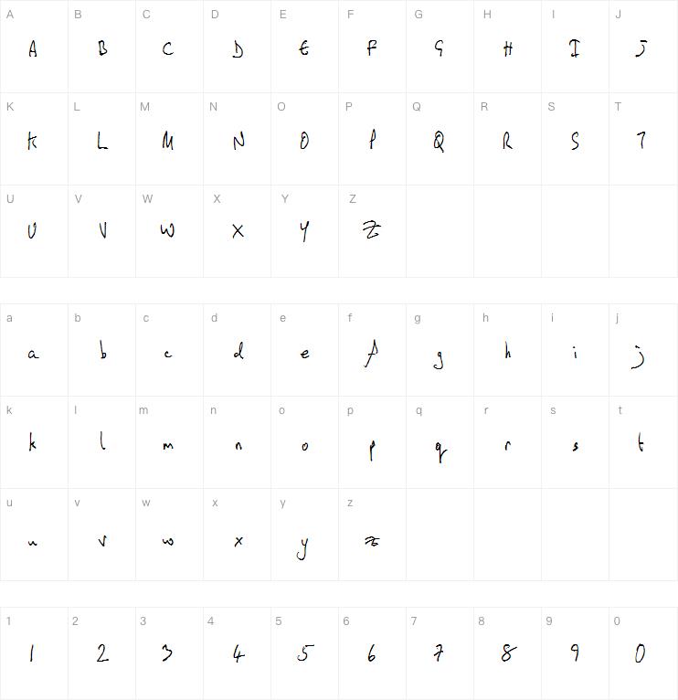Hand Written 1 PG字体