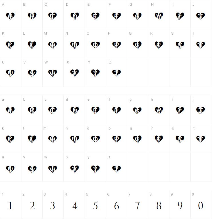 Heartbroken字体