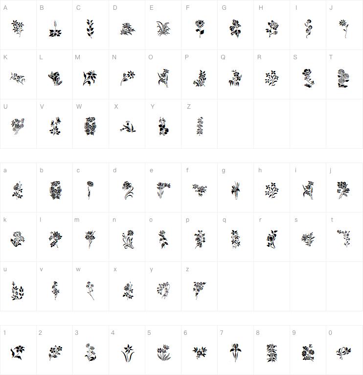 HFF Floral Stencil字体