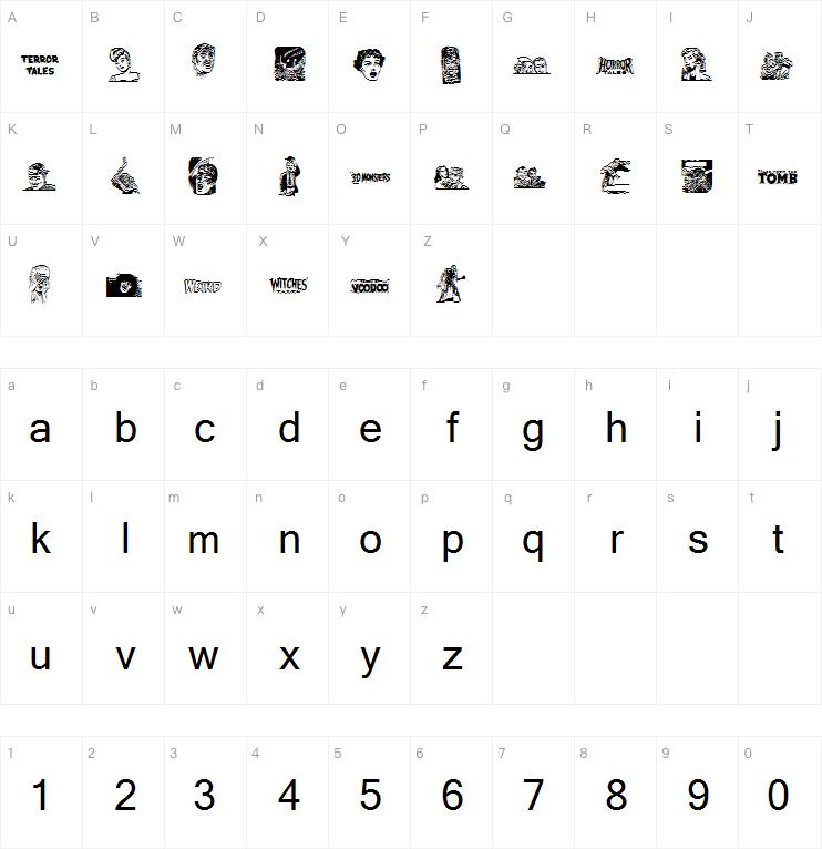 Horror Dingbats II  The Victims字体