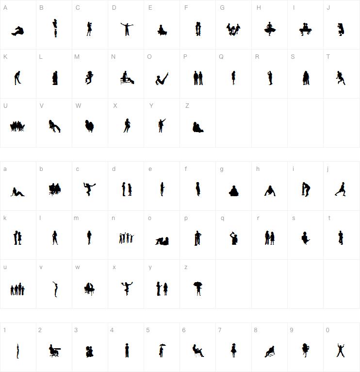Human Silhouettes Four字体