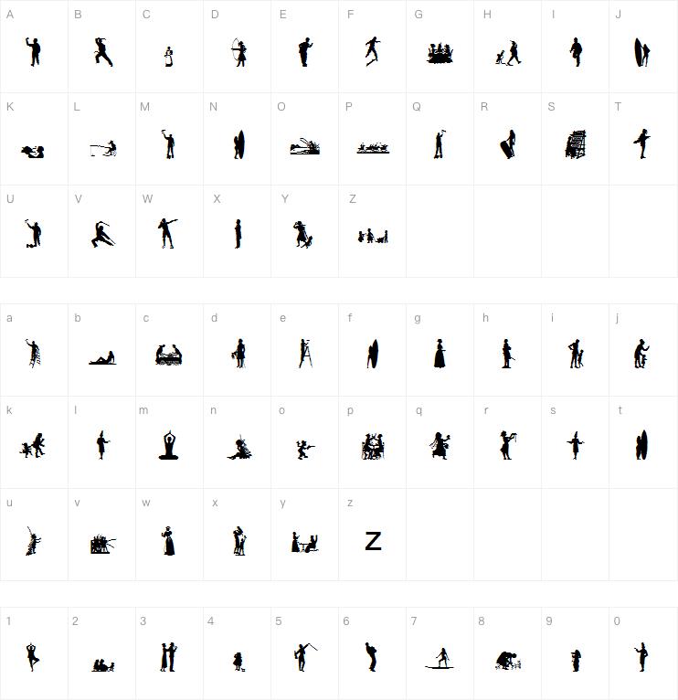 Human Silhouettes Nine字体