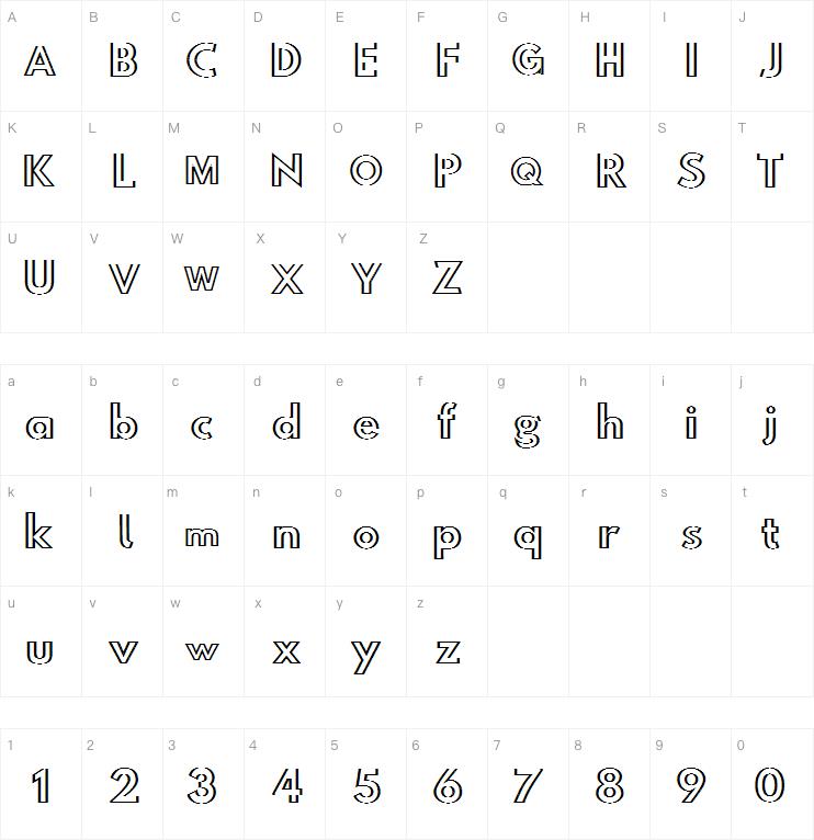 Hussar Outliner字体