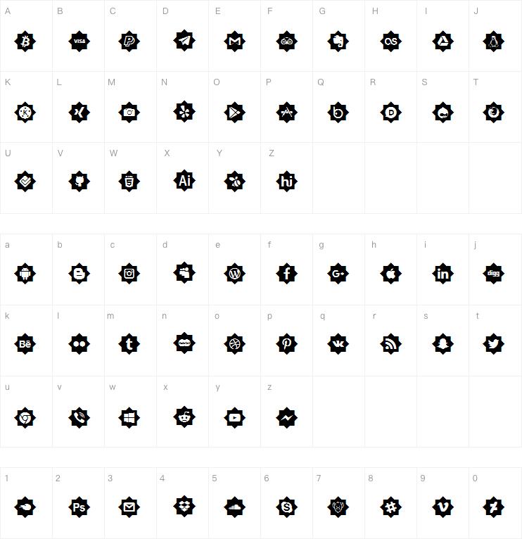 icons social media字体