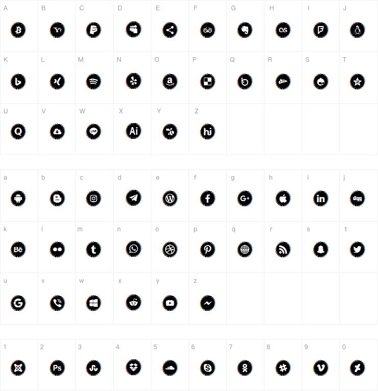 Icons Social Media 15字体