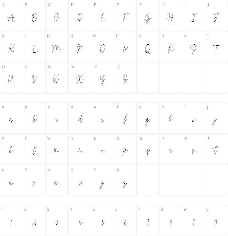 Indiana Signature字体