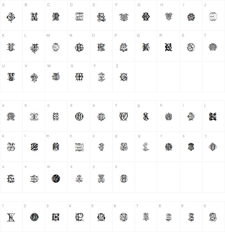 Intellecta Monograms Random Six字体