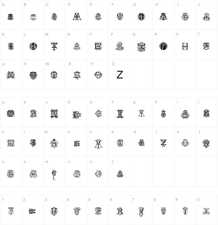 Intellecta Monograms Random Two字体