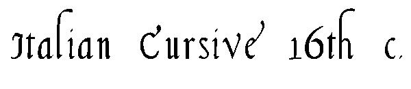 Italian Cursive, 16th c.字体