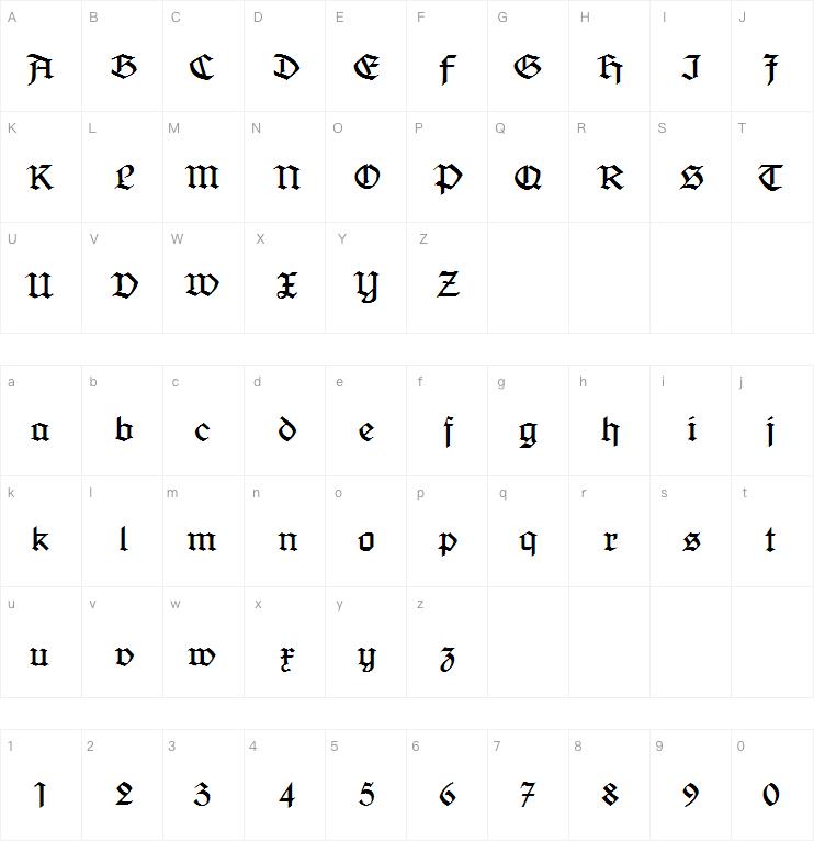 Jaecker-Schrift字体