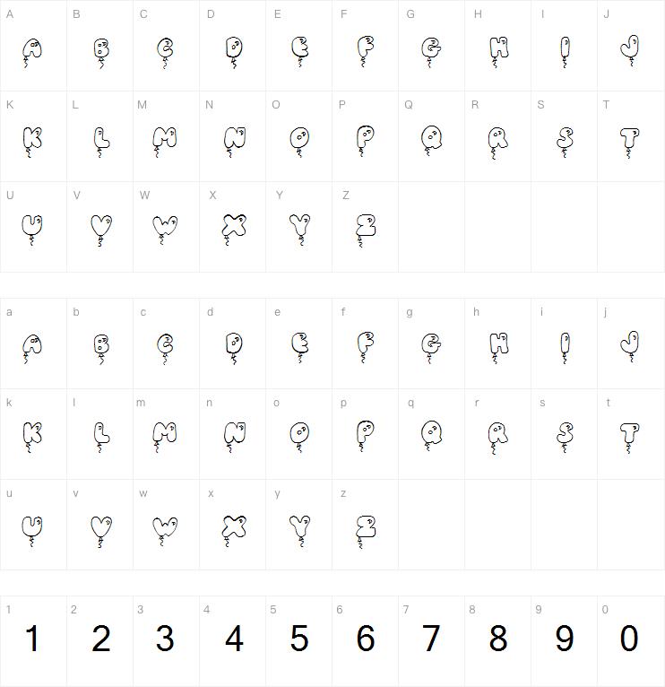 JI Balloon Caps字体