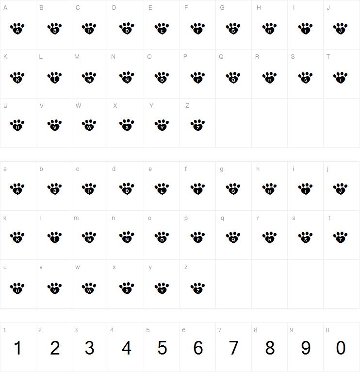 JLR Pawrty Hearty字体