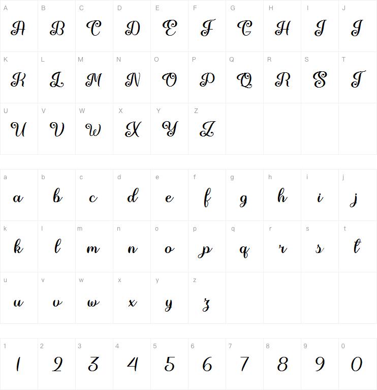 June Calligraphy字体