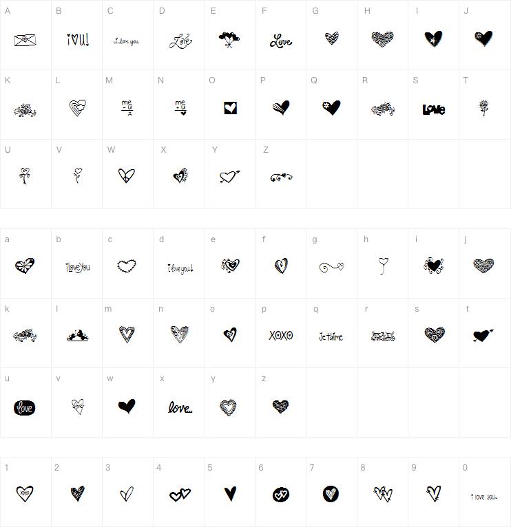 KG Heart Doodles字体