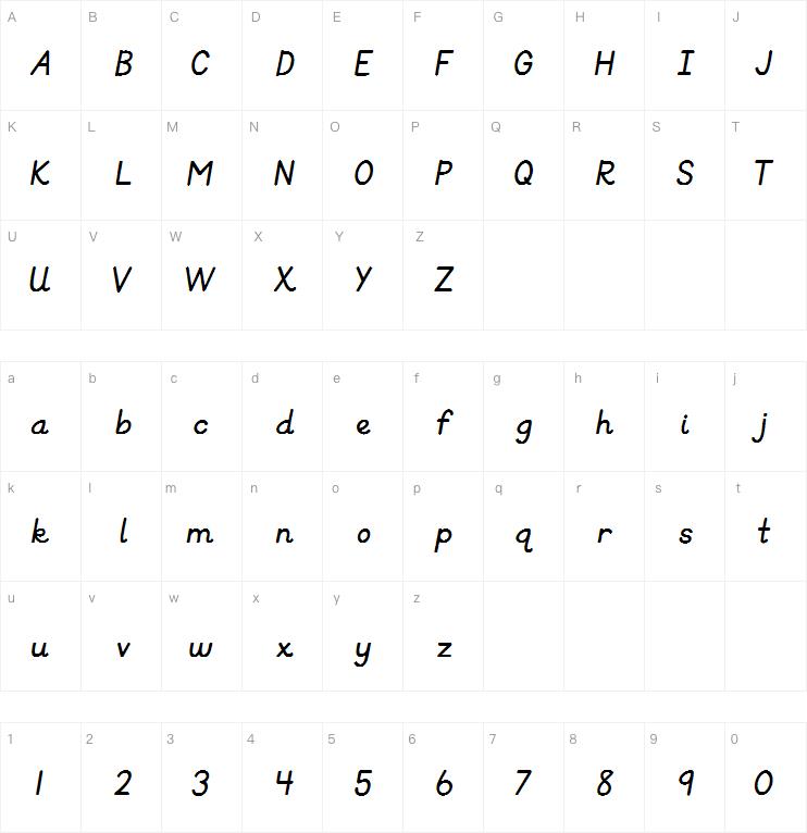 KG Primary Italics字体