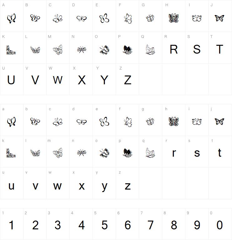 KR Butterflies字体