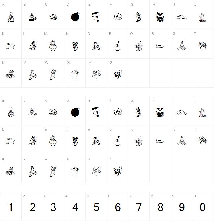 KR Christmas Dings 2004字体