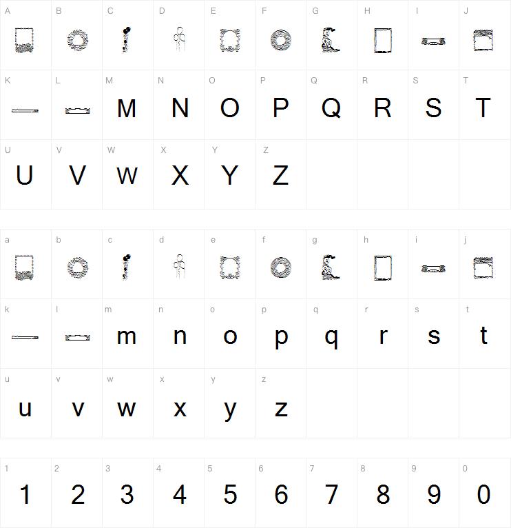 KR Fab Frames and Borders字体