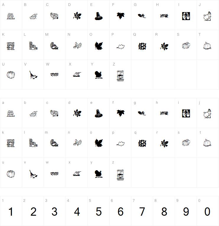 KR Harvest Dings字体