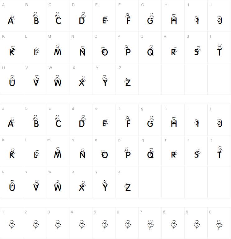 KR Heart Balloons字体