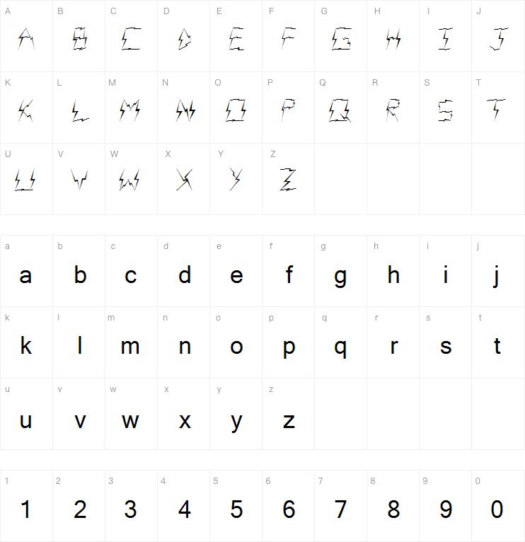 Lightning raid字体