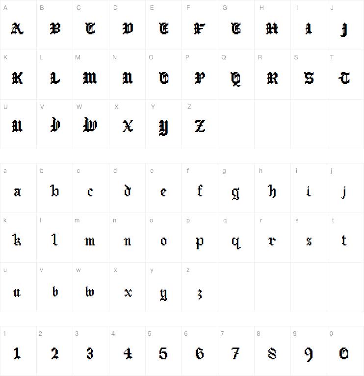 Old English Gothic Pixel字体