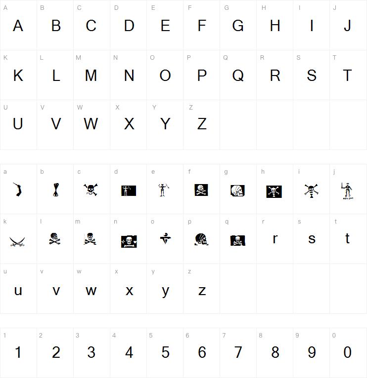 pirates pw字体
